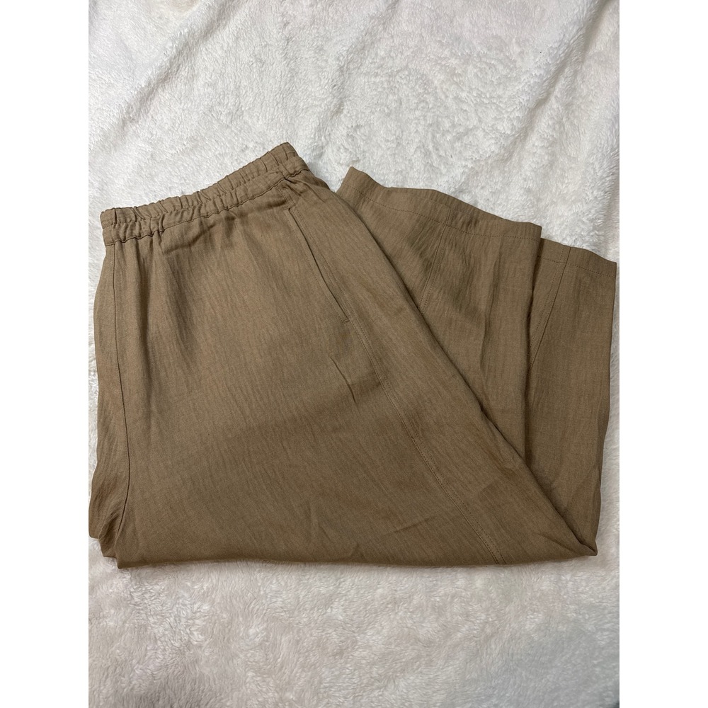 Max Studio London Barrel Leg Trousers‎ Womens 3X Beige New 5W04U02 Snags